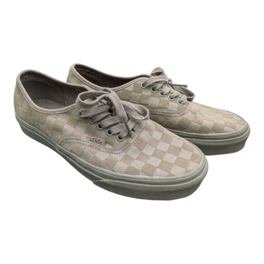 Vans Mono Checkerboard Olive Green Low Top Skate Shoes Mens 6.5 Women’s 8 Casual